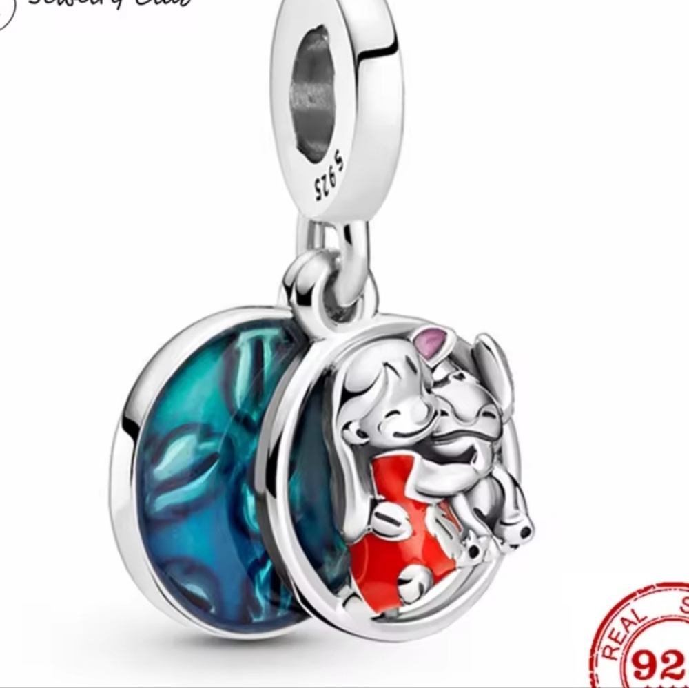 Stich And Milo Charm Sterling Silver Charm